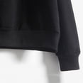 thumbnail image 5 of Autumn Winter O Neck Solid Color Printed Long Sleeve Pullover Sweatshirt Distressed Tees Women Extra Long Sweatshirt Crop Top Sweaters Women Casual Knit Top Knit Blouse Cool Womens Hoodies Active, 5 of 5