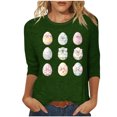 thumbnail image 2 of Xixinqiwan Christian Easter Women Shirts 3/4 Sleeves,Women Happy Easter Egg Gift Blouses for Ladies Elbow 3/4 Sleeve Round Neck Funny Bunny Easter Graphic Tops Tees, 2 of 5