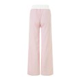 thumbnail image 7 of Duqingm Womens Pants Trendy Striped Pants for Women High Waisted Wide Leg Cotton Linen Trendy Beach Pull on Elastic Waist Casual Flowy Pants Pink,M, 7 of 7