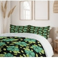thumbnail image 6 of Ambesonne Floral Duvet Cover Set, Meadow Leaves Nature Tomes, 2-Calking, Charcoal Grey and Green, 6 of 7