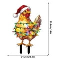 thumbnail image 2 of Christmas Light-UpOutdoor Decor, 2D Plastic Christmas Chicken Decorations with Red Christmas Hats Animal Garden Stakes for Holiday Atmosphere Rooster Lawn Rooster Decorations, 2 of 5
