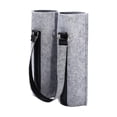 thumbnail image 2 of Bolsa aislada portátil perfecl para botellas de vino 750ml con asas de cuero PU gris, 2 of 8