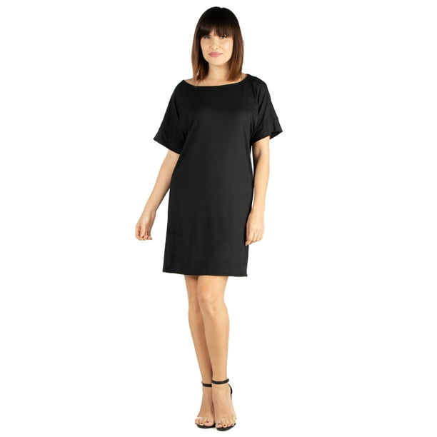 Overveje I stor skala ikke noget 24/7 Comfort Apparel - 24seven Comfort Apparel Loose Fitting T-Shirt Dress  For Women in Black Size 1X - Walmart.com - Walmart.com
