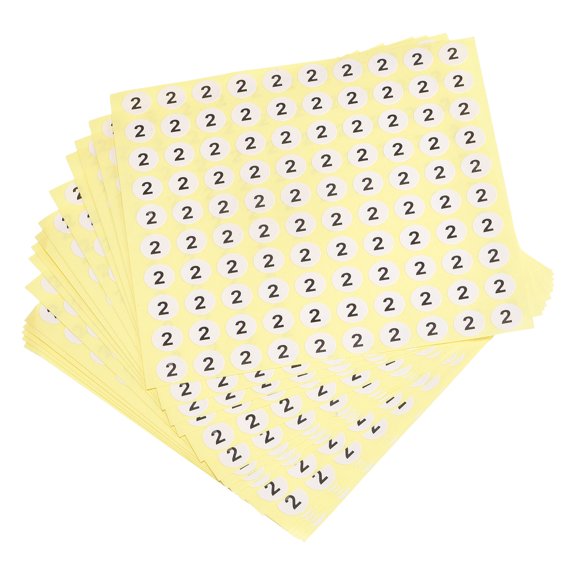 2 Number Stickers Number Label Self Adhesive Marked Sticker 10mm/0.4", Pack of 15