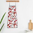 thumbnail image 6 of Naloa 1Pack Adjustable Bib Apron Waterdrop Resistant Cooking Kitchen Aprons for Women Men Chef, Red Food Print, 6 of 8