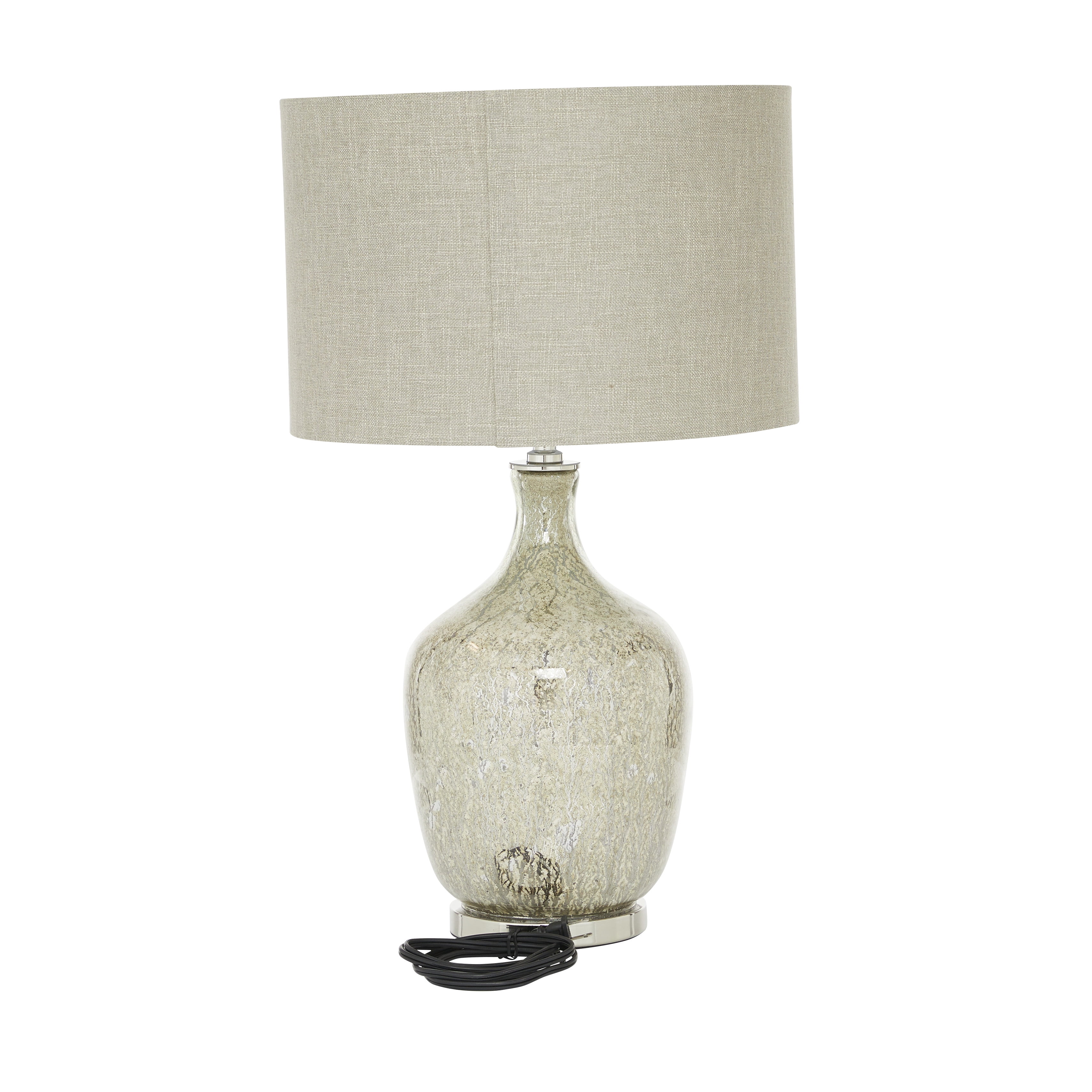 Decmode Silver Glass Table Lamp With, Suri Champagne Glass Table Lamp