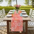 thumbnail image 3 of Orange Red Coral Coastal Table Runner 72 Inches Long,Ocean Nautical Seaside Beach Cotton Linen Table Runners Dresser Scarves,Decorative Tabletop Scarf Furniture Cover for Home Dinner Party 13"x72", 3 of 8
