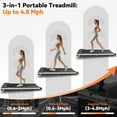 thumbnail image 5 of Walking Pad Treadmill with Incline, 2.5 HP Under Desk Treadmill for Home Office Small Spaces, 3 in 1 Walking pad with Handle bar, LED Display, 5 of 9