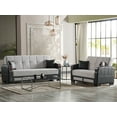 thumbnail image 5 of Ottomanson 87" Convertible Sofa Couch for Living Room, Chenille Modern Sofa Bed with Storage, Silver, 5 of 7