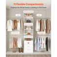 thumbnail image 3 of VEVOR Closet System with 3 Drawers, Adjustable Height Wooden Closet Organizers, Modern Walk-in Wardrobe Organization with 4 Retractable Clothes Hanger Rods, Freestanding Garment Rack Storage, White, 3 of 9