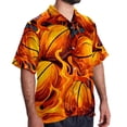 thumbnail image 2 of Basketball Men's Short Sleeve Casual Printed Button Down Beach Shirt - Summer Unisex Top, 2 of 6