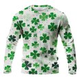 thumbnail image 3 of Camisa Del Día de San Patricio Hombres de Manga Larga de Manga Larga Cuello Redondo Tops Casuales Muy Cómodos Tejido Elástico Súper Suave para Fiesta Festival Vacaciones Viaje Calle Uso Diario, 3 of 8