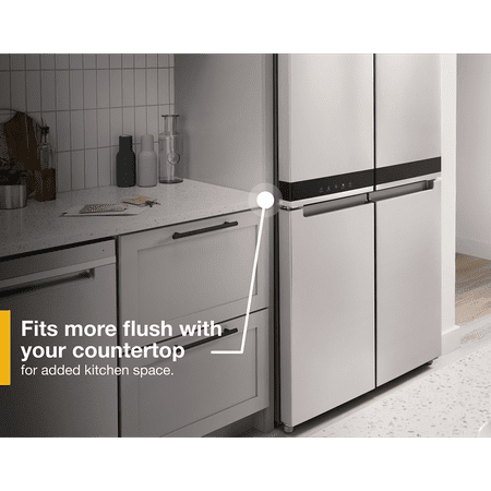 Whirlpool - 19.4 Cu. Ft. 4-Door French Door Counter-Depth Refrigerator with Flexible Organization Spaces - Stainless Steel