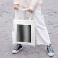 thumbnail image 6 of Lightweight Thin Tote Bags, Black Stripes Canvas Tote Bag, Small Reusable Grocery Bags for Daily Use, 6 of 9