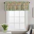 thumbnail image 4 of Spring Floral Window Valance for Kitchen, Yellow Orange Flower Daisy Leaf Vintage Plant Green Rod Pocket Short Curtain for Small Windows, Light Filtering Decorative Valance, 54 x 18 Inch, 4 of 9