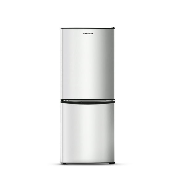 BANGSON 4.0 Cu.ft Small Refrigerator with Freezer,2 Door, Small Fridge with Freezer with Bottom Freezer,Silver