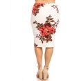 thumbnail image 3 of MOA COLLECTION Women's Regular Floral Pattern Print Casual Stretch Fit Pencil Midi Skirt/Made in USA, 3 of 4