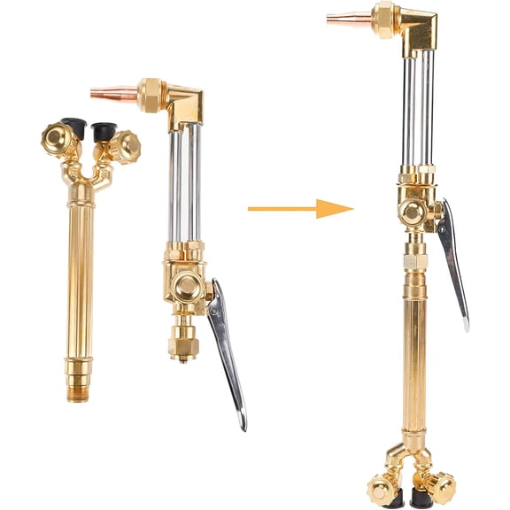 Oxygen & Acetylene Cutting Torch Kit Gas Welder Set 12 PCS Welding and Cutting Tools with Welding Goggles, Cutting Nozzle & Attachment