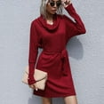 thumbnail image 1 of Vestido De Suéter, Vestido De Punto Para Mujer, Cómodo, Manga Larga De Murciélago, Informal Para Citas, 1 of 8