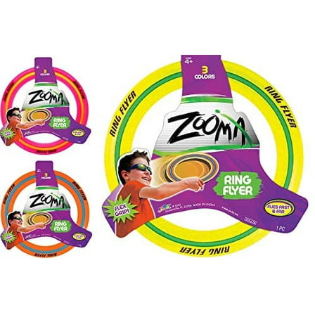 JA-RU Zooma Ring Frisbees (2 Assorted) Flying Discs 11.2" Outdoor Games for Kids & Adults. W-1029-2p