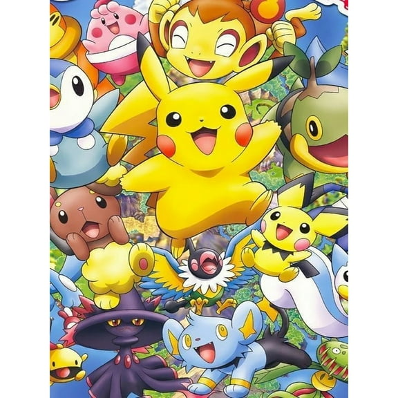 Pikachu Diamond Painting Set (for Adults) 5D DIY Anime Diamond Art Set (for Beginners) Round Full Diamond Diamond Painting Gem Art Crafts (Home Wall Decoration Gift)