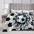 thumbnail image 5 of Custom Soccer Blanket with Name No. for Boys Girls, Personalized Cool Soccer Themed Design Printed Throw Blankets for Kids Lap, Chair, Giftable Blanket, 30"x 40", 5 of 5