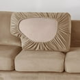 thumbnail image 5 of Jian Ya Na Stretch Anti-Slip 7-Piece Velvet T-Shaped Sofa Slipcovers, Beige, 5 of 7