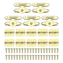 Uxcell Small Hinges for Wooden Box,Vintage Engraved Latch Hook Hasp with Screws for Jewelry Box Golden