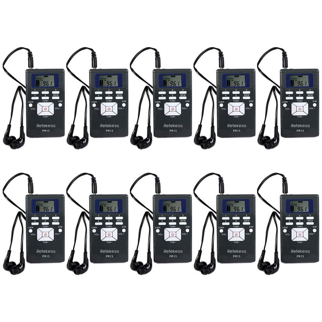 Radio FM Retekess PR13 receptor portátil DSP mini paquete de 10