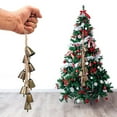 thumbnail image 4 of Cowbell Wall Hanging, Metal Cowbell Decoration, Vintage Christmas Rope Trumpet Bells, Shabby Style Iron Cowbell with Sturdy Rope for Doorways Fireplace Walls, 42cm Length, 4 of 9
