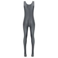 thumbnail image 5 of TiaoBug Womens Oil Sleeveless Bodycon Jumpsuit Sheer Full Body Sport Bodysuit Bodystocking Tight Swimsuit Dark Grey M, 5 of 7