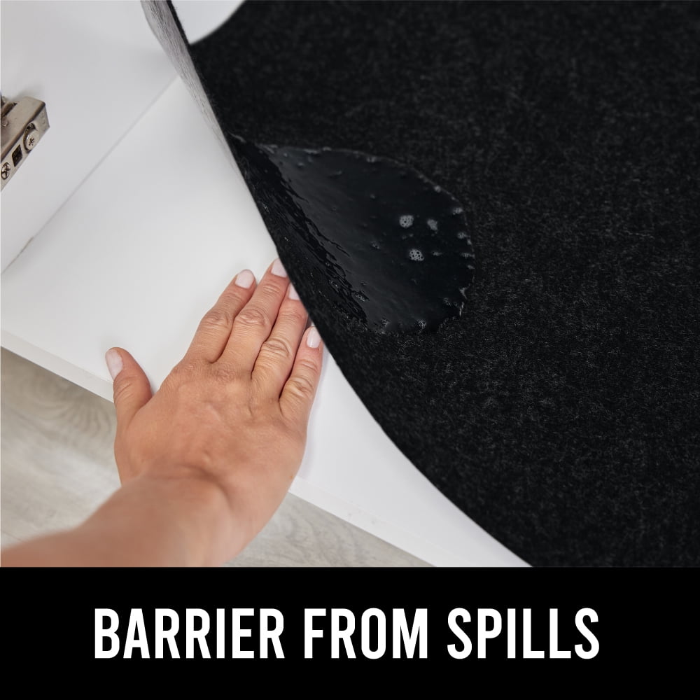GORILLA GRIP LeakGuard Under Sink Mat, Waterproof Shelf Liner, Non-Adhesive, 24x24 Black