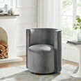 thumbnail image 2 of Swivel Armchair Chair, Grey Gray, Velvet, Living Kitchen Cafe Bistro Hospitality Restaurant, Modern Contemporary Boutique HB34554, 2 of 9