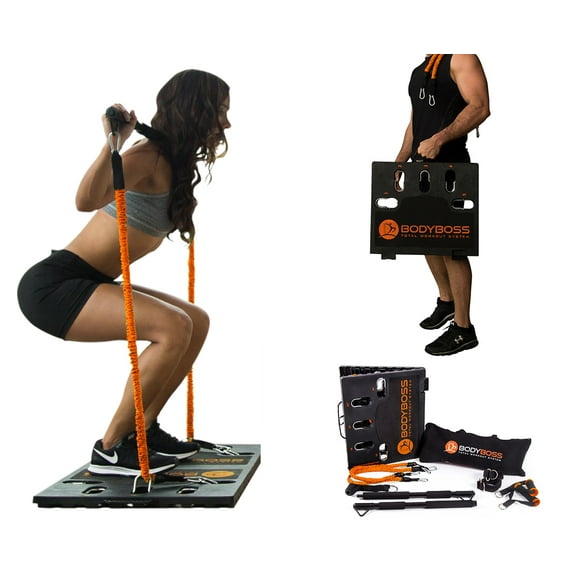 BodyBoss Home Gym 2.0 - Full Portable Gym Home Workout Package - Orange
