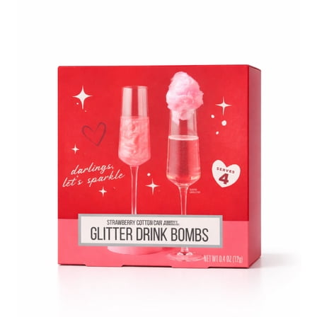 Strawberry Cotton Candy Glitter Drink Bombs