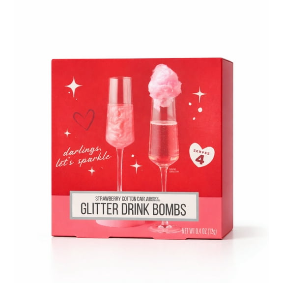 Strawberry Cotton Candy Glitter Drink Bombs