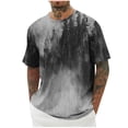thumbnail image 2 of T Shirts for Men Clearance Short Sleeve Round-Neck Breathable Print Casual Blouses Black XXXL, 2 of 5