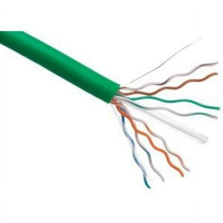 UPC: 0841280109294 | 1000FT BULK CAT5E GREEN 24AWG SOLID CONDUCTOR CABLE 350MHZ 4PAIR