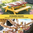 thumbnail image 6 of Christmas Table Cloths for 6 Foot Rectangle Tables, Winter Ice Cream Sugar Pine Needle Red Plaid Patio Waterproof Elastic Fitted Tablecloths, Washable Rectangular Table Cover for Camping, 6 of 8