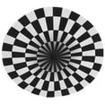 thumbnail image 4 of Tapis Rond Noir Blanc à Carreaux Antidérapant Confort Ultime, 4 of 6