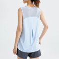 thumbnail image 4 of WCMZJ Women's Sleeveless Workout Tops Breathable Lightweight Active Tennis Yoga Shirts Athletic Running Tank Tops for Women Light Blue M, 4 of 6