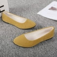 thumbnail image 5 of GUOBIOZIY Women Girls Solid Big Size Slip On Flat Shallow Comfort Casual Single Shoes（Yellow,10.5）, 5 of 6