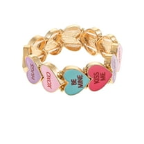 Way to Celebrate Valentine's Day Candy Hearts Bracelets, 3 piece