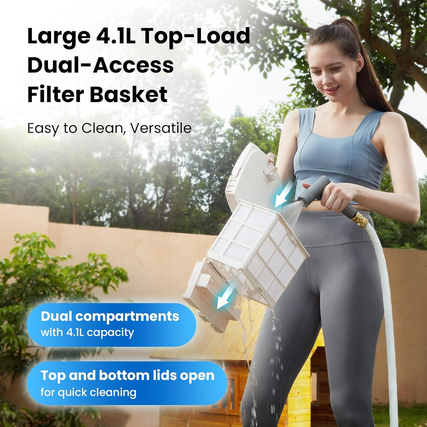 Hydro 4 Corded Pool Robot Vacuum Cleaner with App Control 5070 GPH Strong Suction Power Wall-climing Waterline Floor Deep Cleaning for Inground Pools