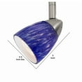 thumbnail image 5 of 50 Watt Track Fixture with Handblown Glass Shade, Silver and Blue- Saltoro Sherpi, 5 of 5