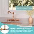 thumbnail image 4 of Akicon Brass Kitchen Faucet, Two-Handles Dual Lever Hot and Cold Wall Mount Kitchen Faucet with 8 Inch, Copper, 4 of 5