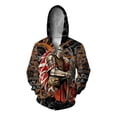 thumbnail image 1 of Novedades en sudaderas y sudaderas Sudadera con capucha de moda informal, moderna y versátil para hombre, camisa con capucha y cremallera con estampado de guerrero del siglo pasado para hombre, 1 of 5