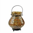 thumbnail image 3 of 6.5" Decorative Purple Mosaic Lota Glass Summer Tea Light Candle Holder Lantern, 3 of 4