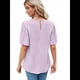 thumbnail image 3 of Tops de Mujer 2025, Camisetas Casuales de Acampanada de Moda, Camisetas Básicas de Verano con Cuello Redondo, Blusas Lindas Moradas S, 3 of 7