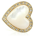 thumbnail image 3 of Gold Brass Ring with Synthetic Synthetic Glass in White for Women Style 1W043, 3 of 6